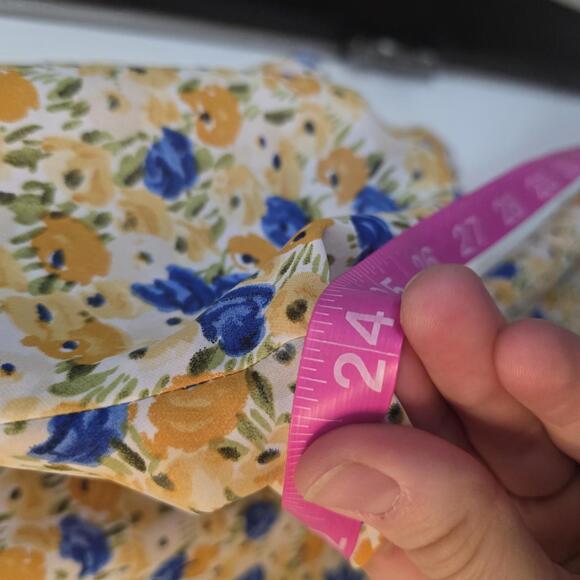 BTFBM Women's Yellow Floral Print Polyester Blouse- XL - Picture 5 of 7